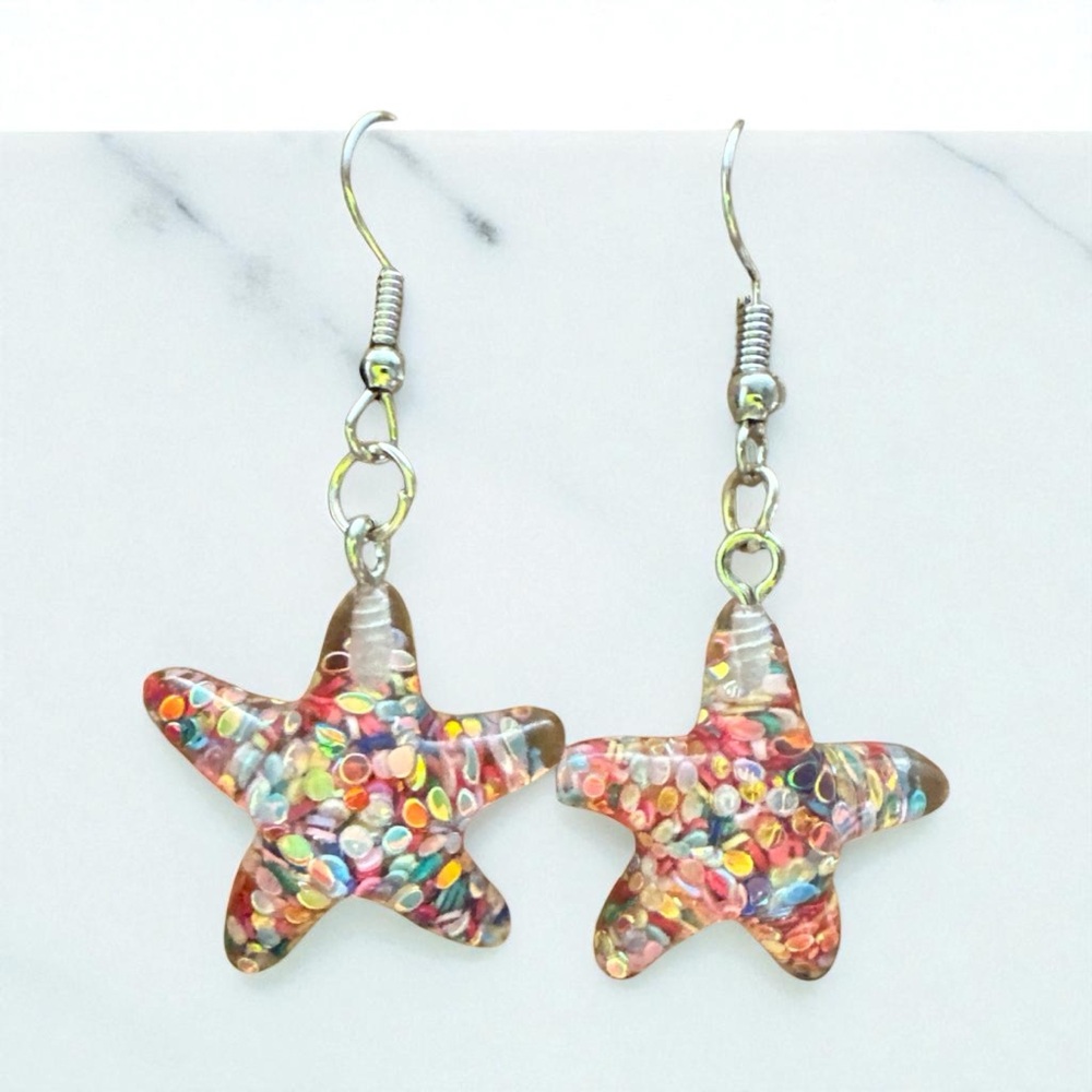 Colorful Starfish Dangle Earrings